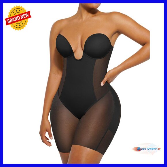 Strapless Shapewear Corset Tummy Control Backless Bodysuit Mid Thigh Full Body